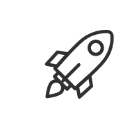Gif with a flying rocket indicating the successful process of sending the form